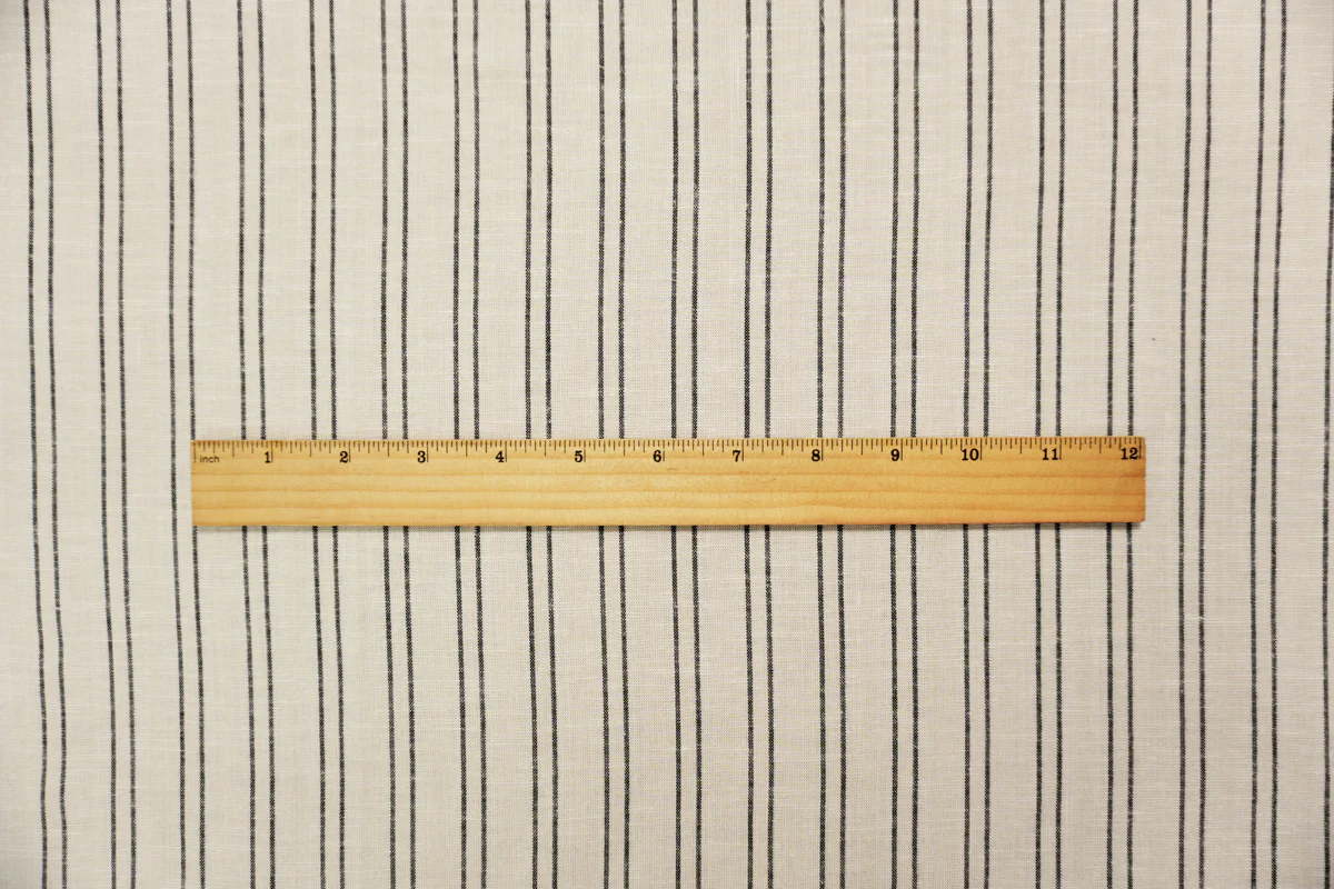Off-White-Black Famous Maker Rayon Blend Stripe Woven Fabric - Image 5
