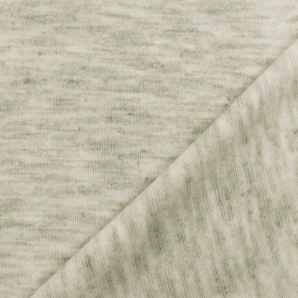 Old Ivory-Gray Slub Stretch Rayon Jersey Knit Fabric - Image 2
