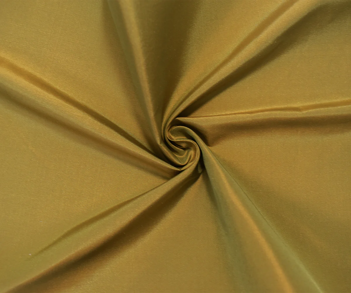 Olive Green-Yellow Silk Iridescent Shantung Woven Fabric - Image 3
