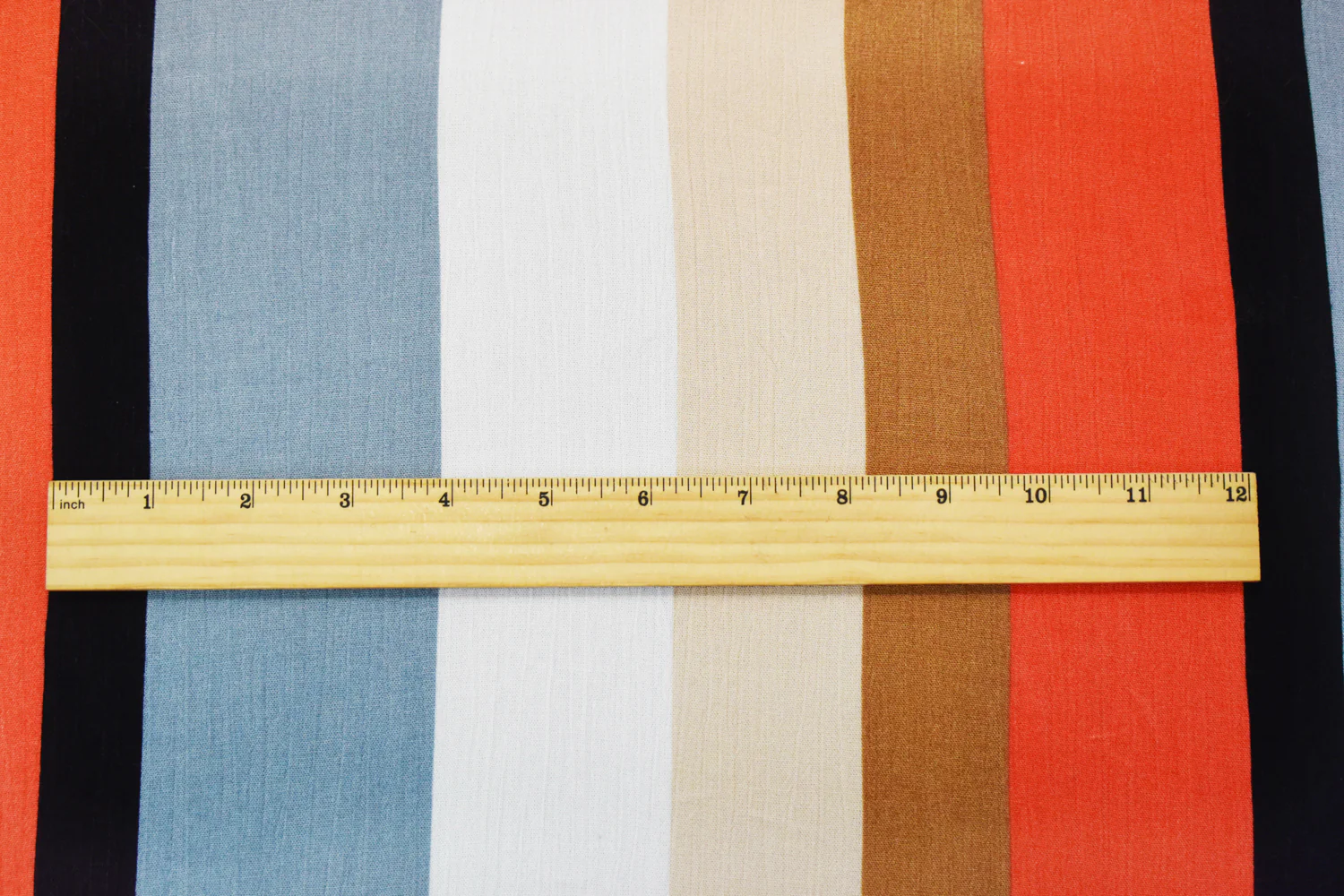 Orange-Gray-Multi Cotton Stripe Printed Crinkled Gauze Woven Fabric - Image 4