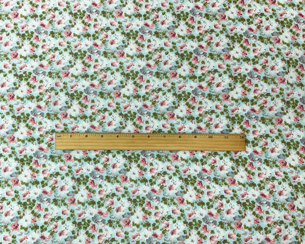 Orange-Multi Poly Floral Print Crinkle Yoryu Chiffon Woven Fabric - Image 4