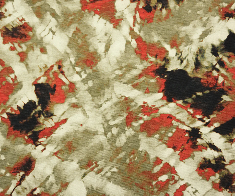 Orange-Multi Poly Stretch Abstract Printed Onion-skin Knit Fabric - Image 2