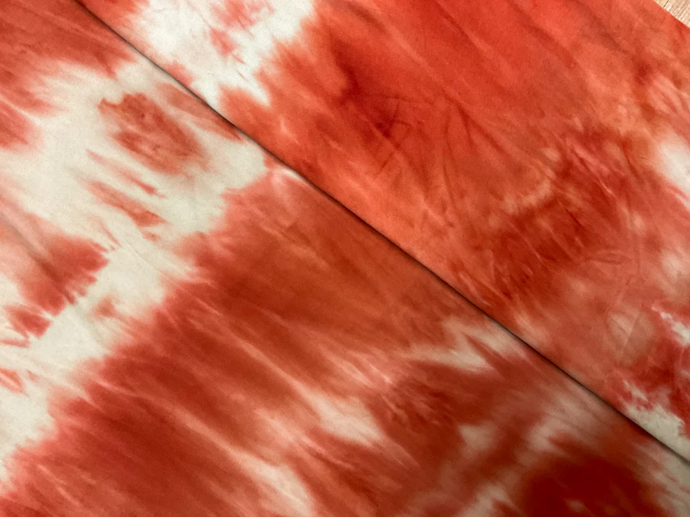 Orange-Multi Poly Stretch Spandex Tie Dye Double Brushed Jersey Knit Fabric - Image 3
