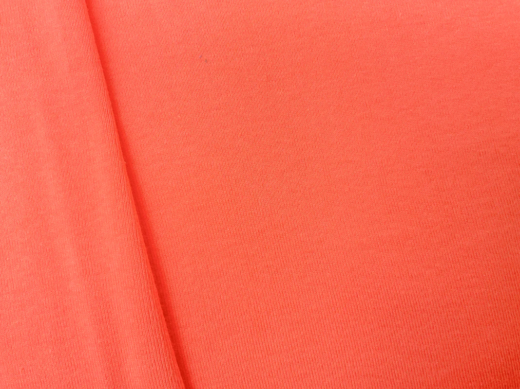 Orange Organic Cotton Solid 1X1 Rib Knit Fabric - Image 2