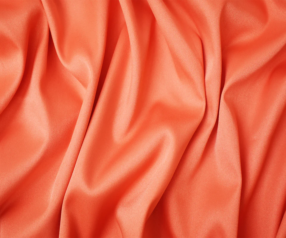 Orange Poly Spandex Stretch Solid Stretch Lamour Woven Fabric - Image 3