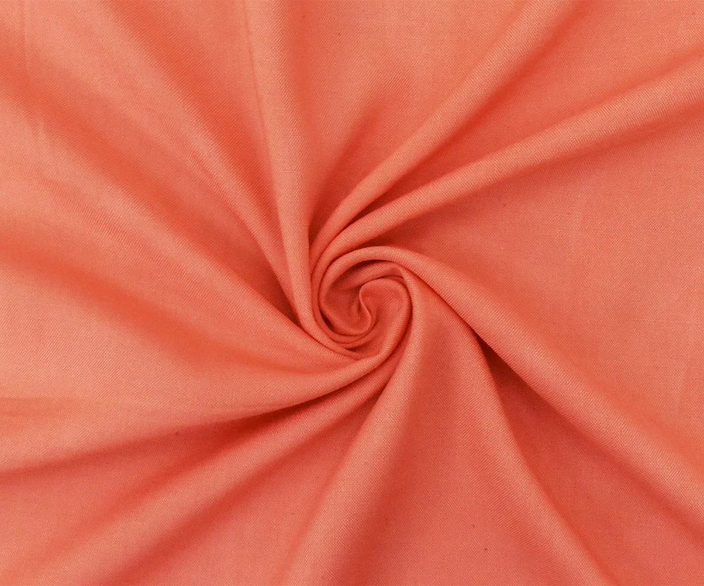 Orange Rayon Challis Solid Woven Fabric - Image 3