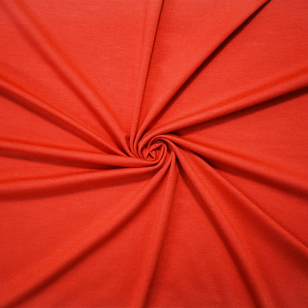 Orange Rayon Stretch Spandex Solid Jersey Knit Fabric