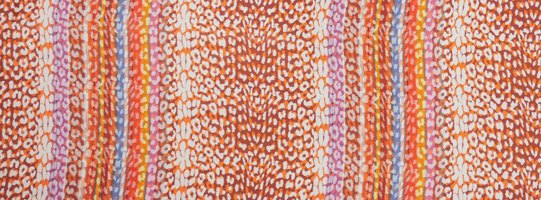 Orange Silk Animal Printed Crepe De Chine Woven Fabric - Image 2
