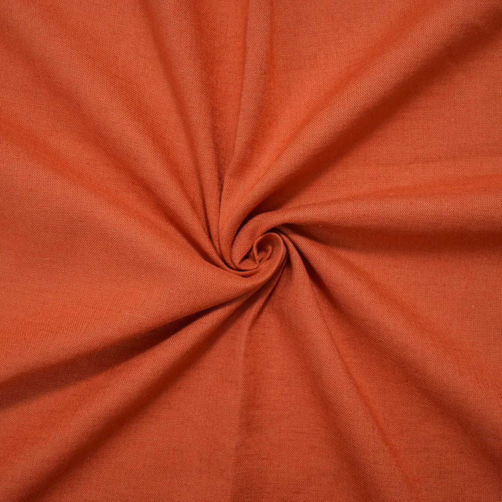Orange Viscose-Linen Solid Linen Look Woven Fabric - Image 2