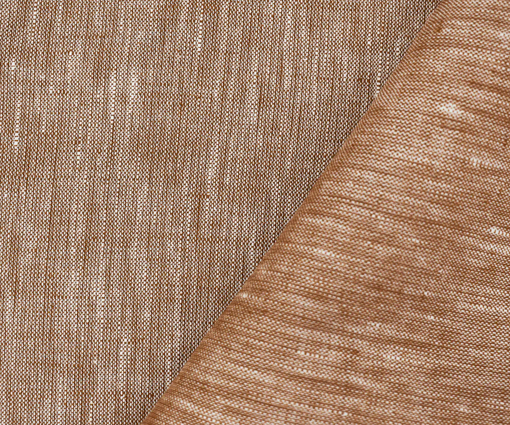 Orange-White Spence Bryson Slub Texture Irish Linen Chambray Woven Fabric - Image 2