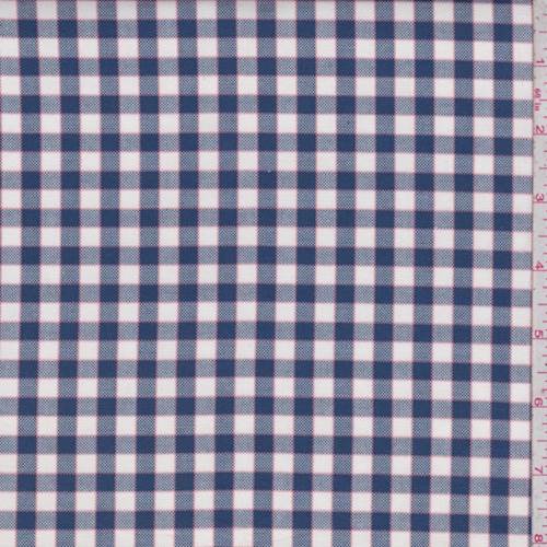 Pale Blue/Brown Check Cotton Shirting Fabric