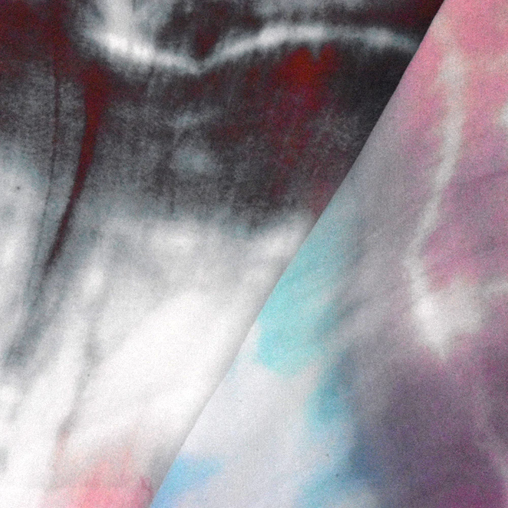 Pastel Blue-Pink-Multi Famous Designer Tie Dye Rayon Chiffon Fabric - Image 4