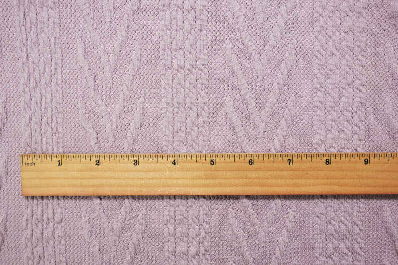 Pastel Purple Poly Cable Sweater Knit Fabric - Image 5