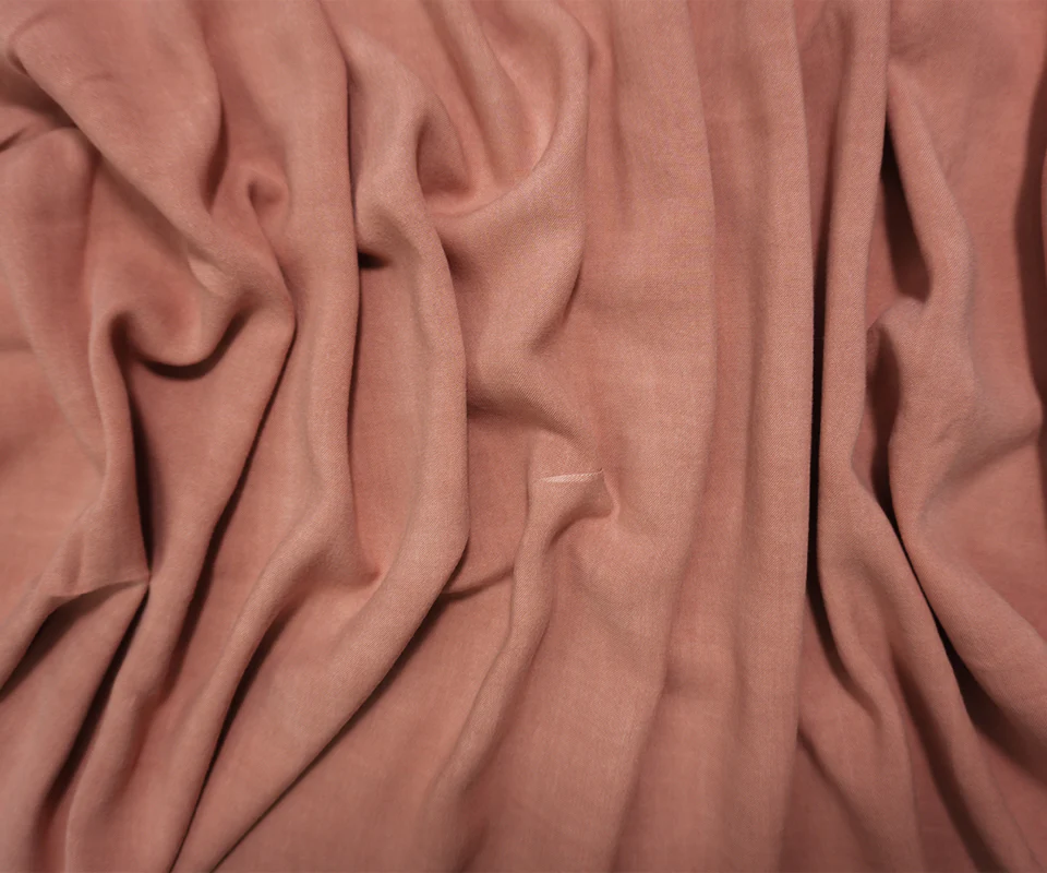 Peach Pink Rayon Solid Challis Woven Fabric - Image 3