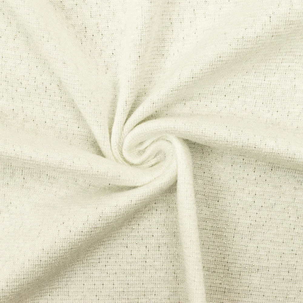 Pearly Ivory-White Texture Stretch Rib Knit Fabric