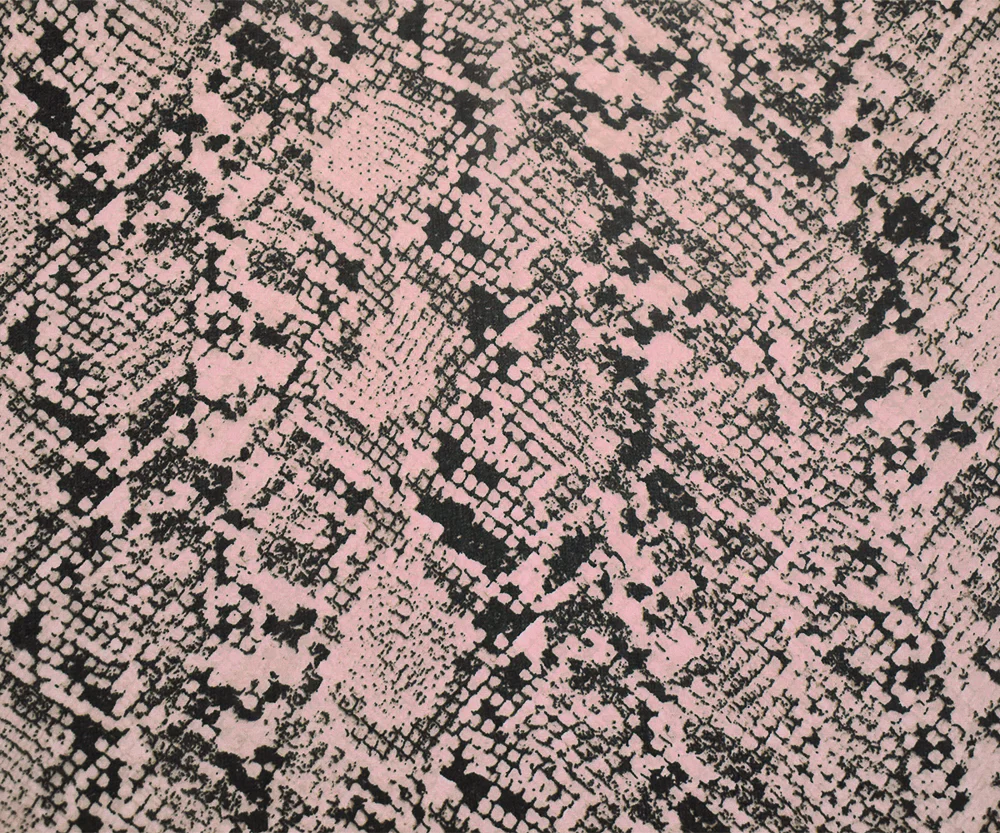 Pink-Black-Beige Snake Printed Poly Chiffon Woven Fabric - Image 3