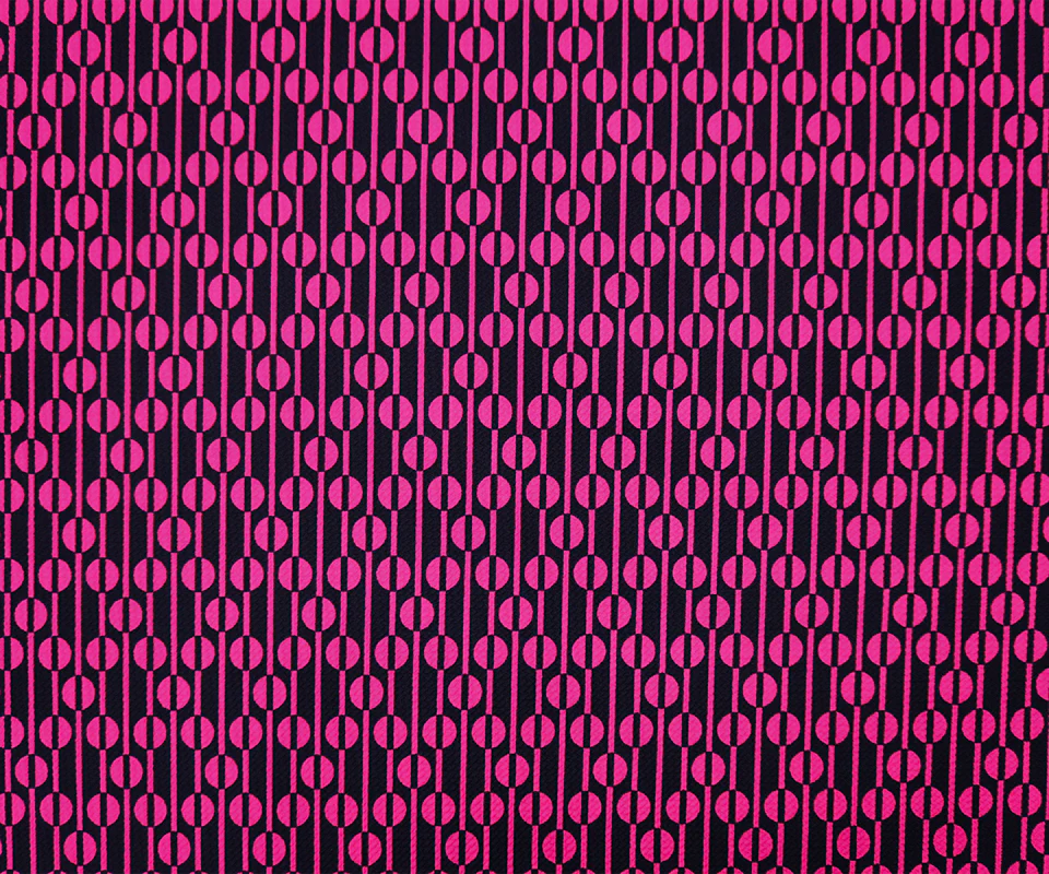 Pink-Blue Poly Geometric Print Liverpool Double Knit Fabric - Image 3