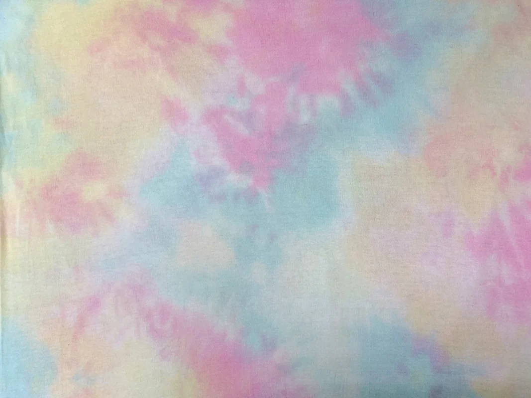 Pink-Multi Poly Cotton Spandex Tie Dye Jersey Knit Fabric - Image 2