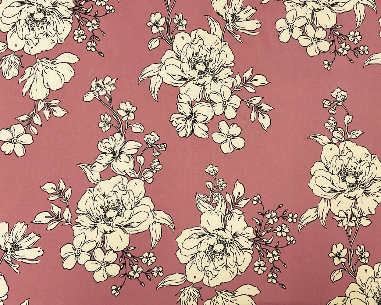 Pink-Multi Poly Spandex Stretch Floral Print Double Brush Jersey Knit Fabric - Image 3