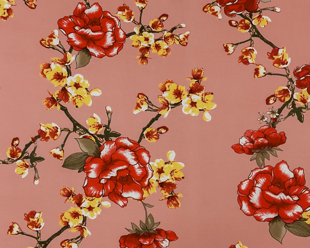 Pink-Multi Poly Stretch Spandex Floral Print DB Jersey Knit Fabric - Image 3