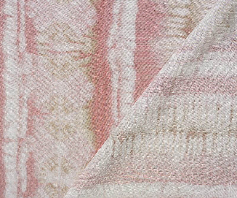 Pink-Multi Rayon Tie Dye Printed Cross Hatch Challis Woven Fabric - Image 2
