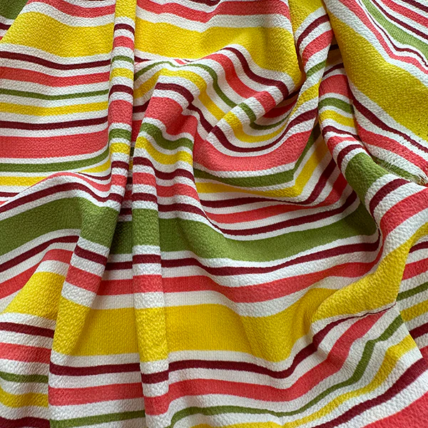 Pink Multi Strip Crepe Georgette Fabric