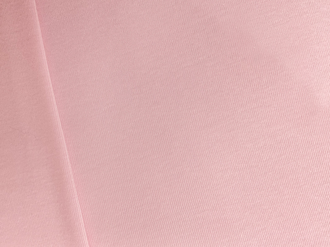 Pink Organic Cotton Solid 1X1 Rib Knit Fabric - Image 2