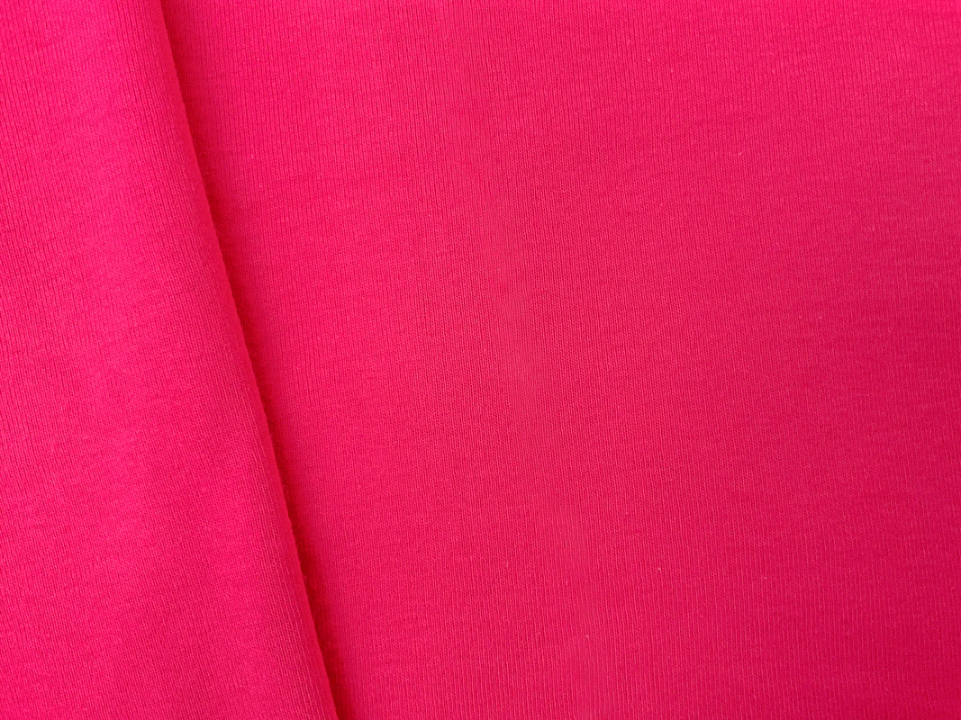 Pink Organic Cotton Solid 1X1 Rib Knit Fabric - Image 2