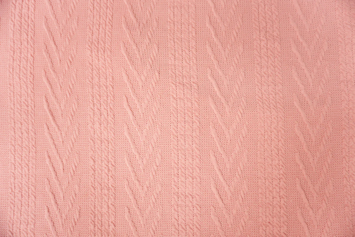 Pink Poly Spandex Stretch Cable Sweater Knit Fabric - Image 3