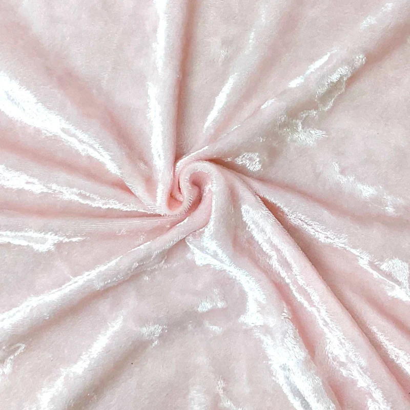 Pink Poly Spandex Stretch Crushed Velvet Knit Fabric