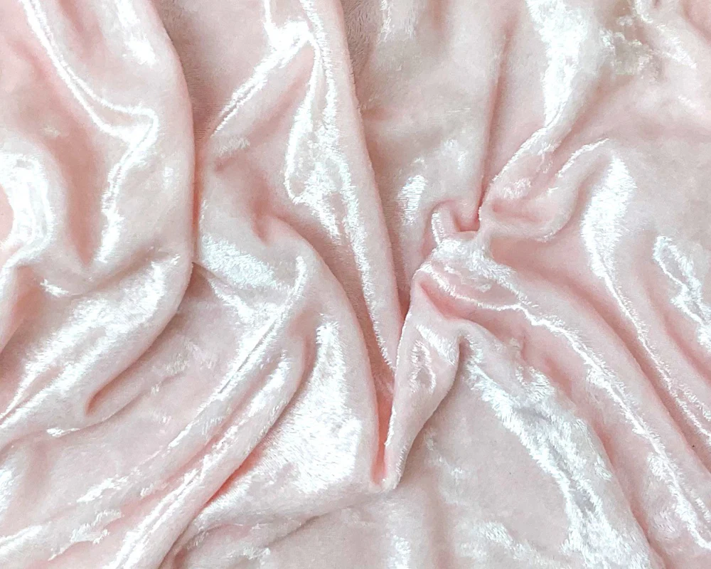 Pink Poly Spandex Stretch Crushed Velvet Knit Fabric - Image 3