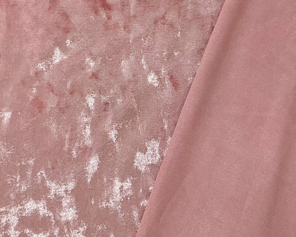 Pink Poly Spandex Stretch Crushed Velvet Knit Fabric - Image 2