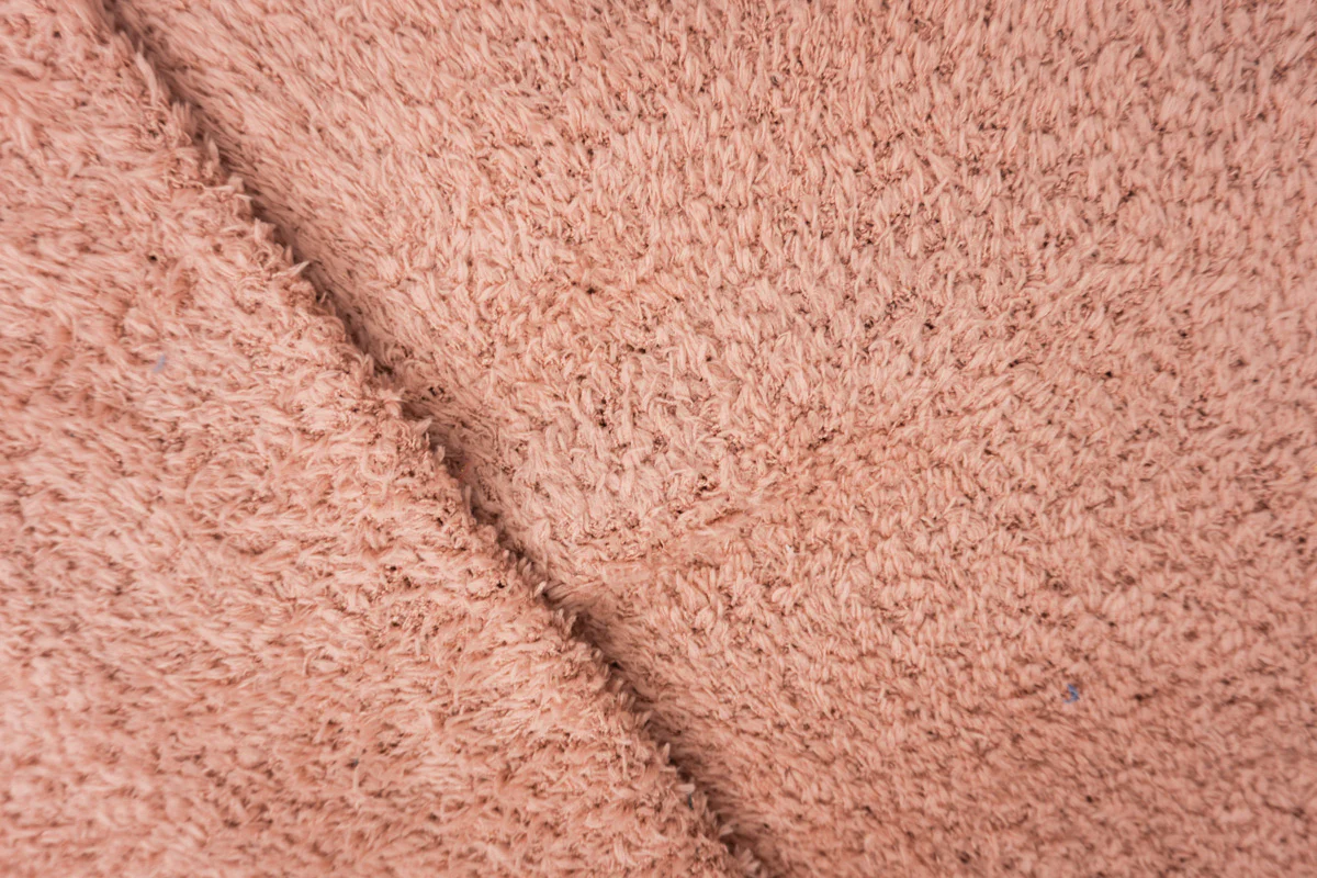 Pink Poly Spandex Stretch Solid Curly Teddy Fleece Knit Fabric - Image 2