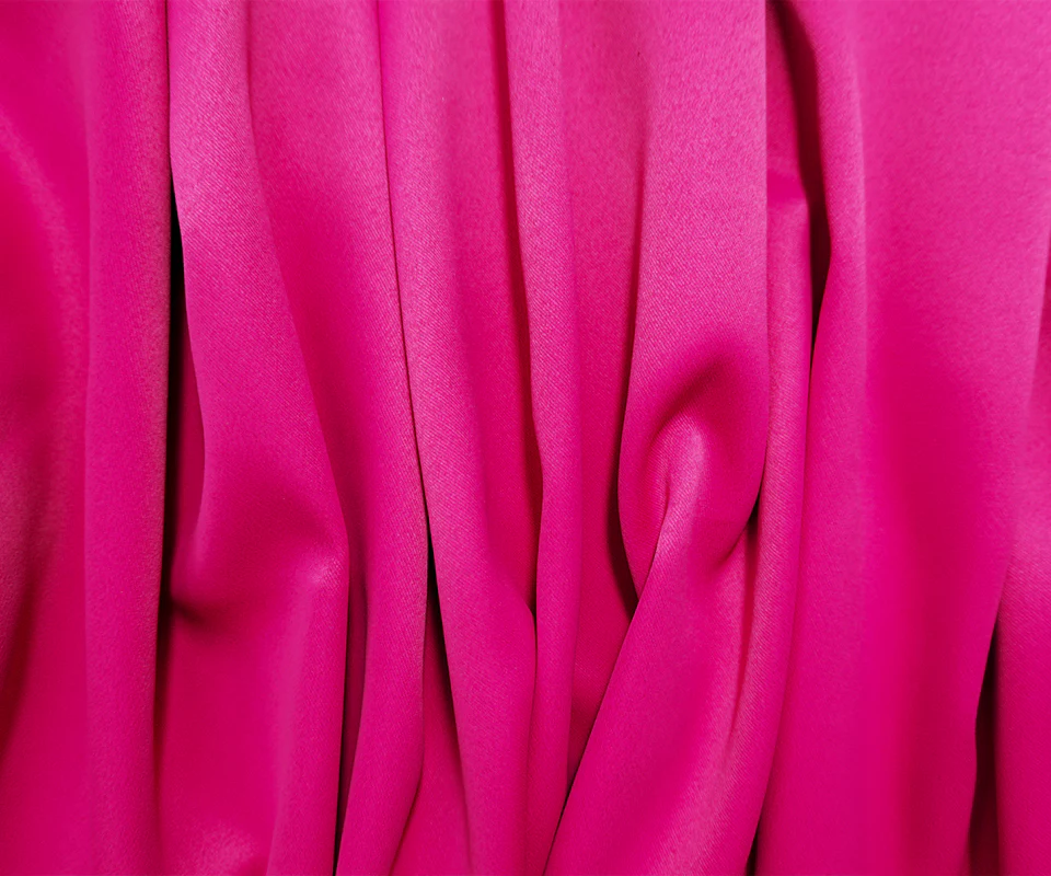 Pink Poly Stretch Spandex Crepe Satin Woven Fabric - Image 3
