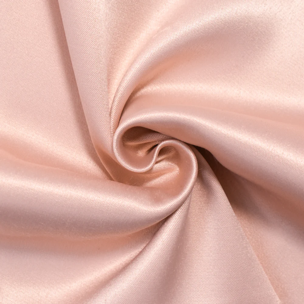 Pink Polyester Stretch Lamour Satin Woven Fabric