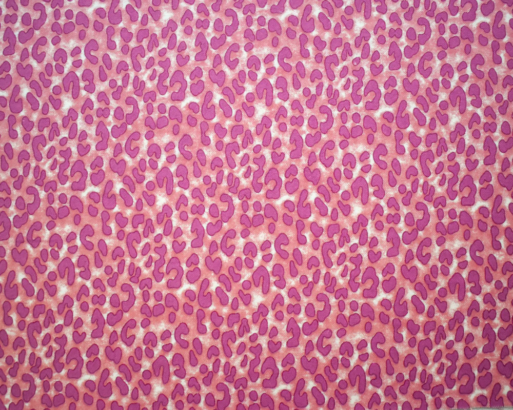 Pink-Purple-Multi Cotton Leopard Printed Flannel Woven Fabric - Image 3