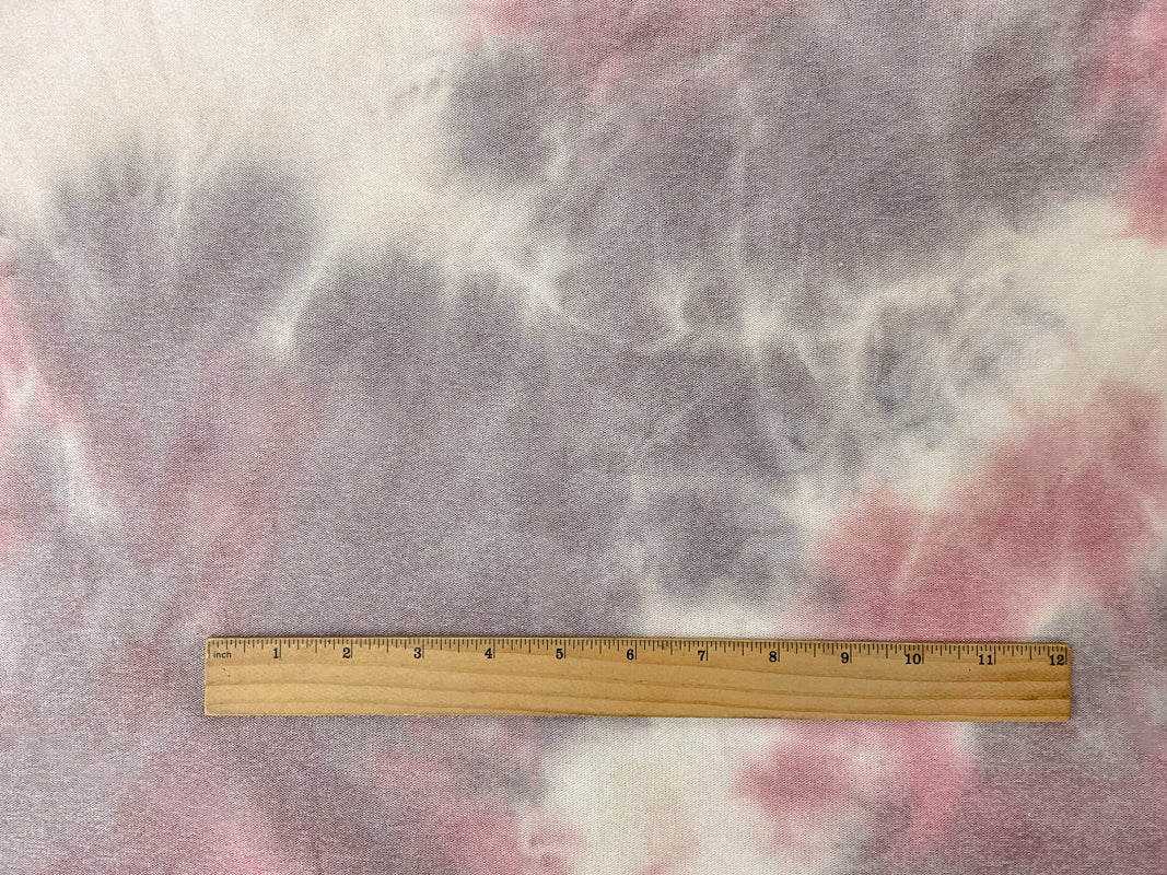 Pink-Purple Rayon Stretch Tie Dye Brushed Face Jersey Knit Fabric - Image 3