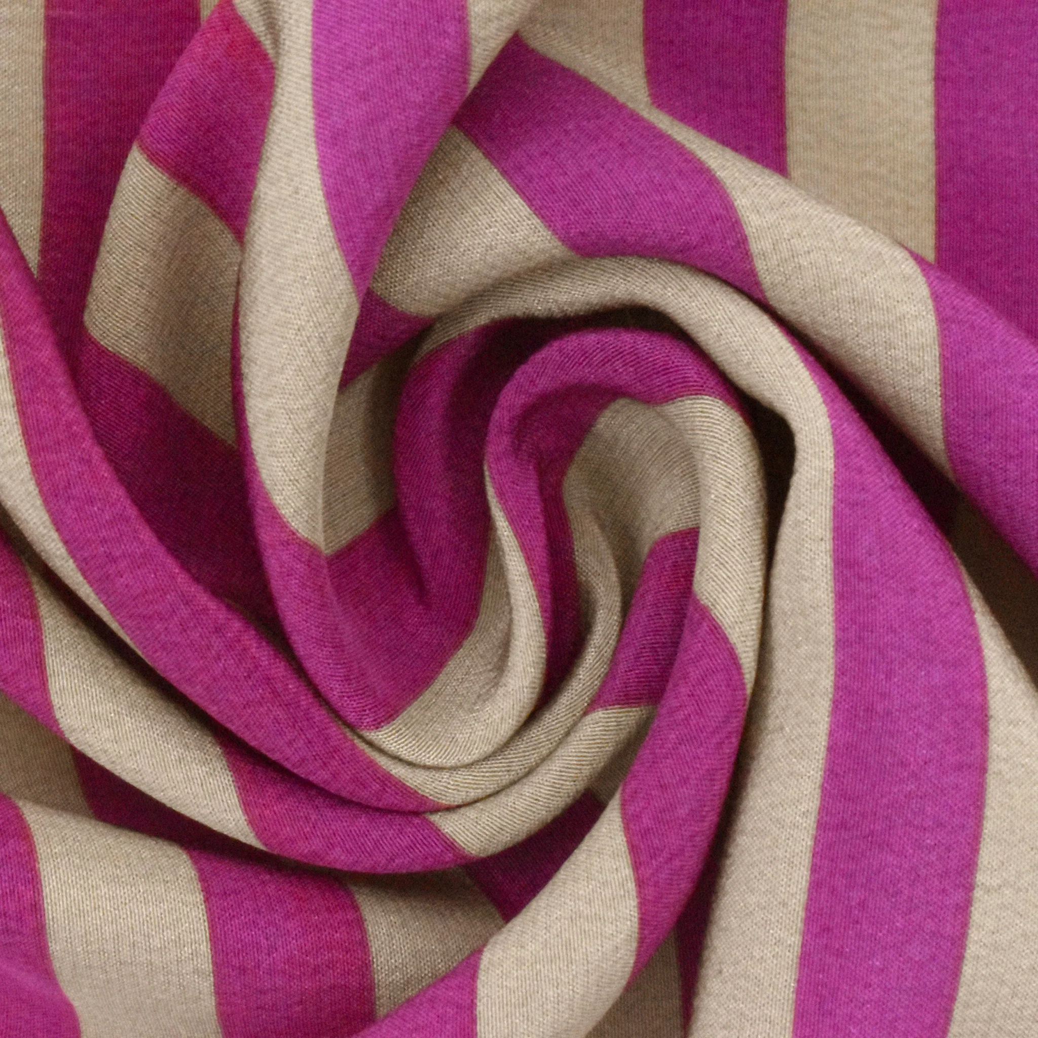 Pink-Purple-Taupe Stripe Printed Silk Faille Woven Fabric - Image 2
