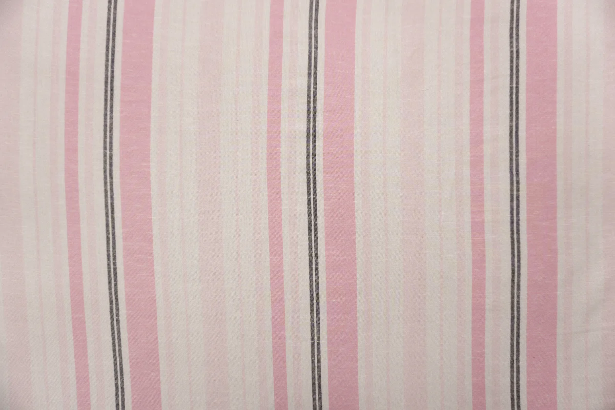 Pink-White Famous Maker Rayon-Linen Stripe Woven Fabric - Image 4