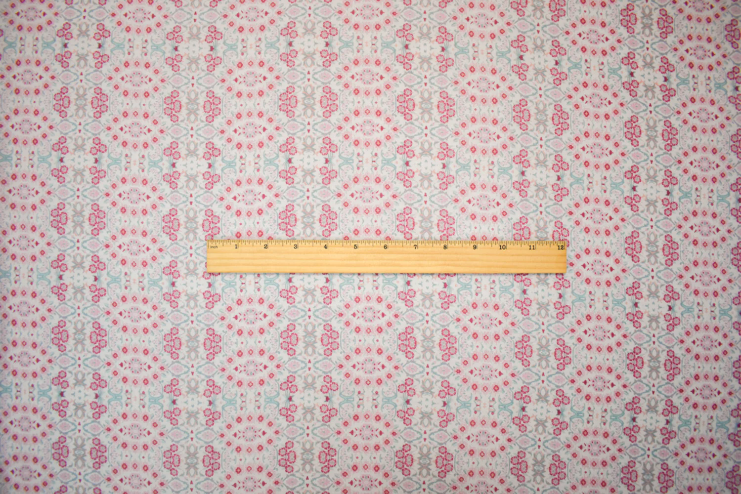 Pink-White-Multi Poly Floral Printed Chiffon Woven Fabric - Image 4