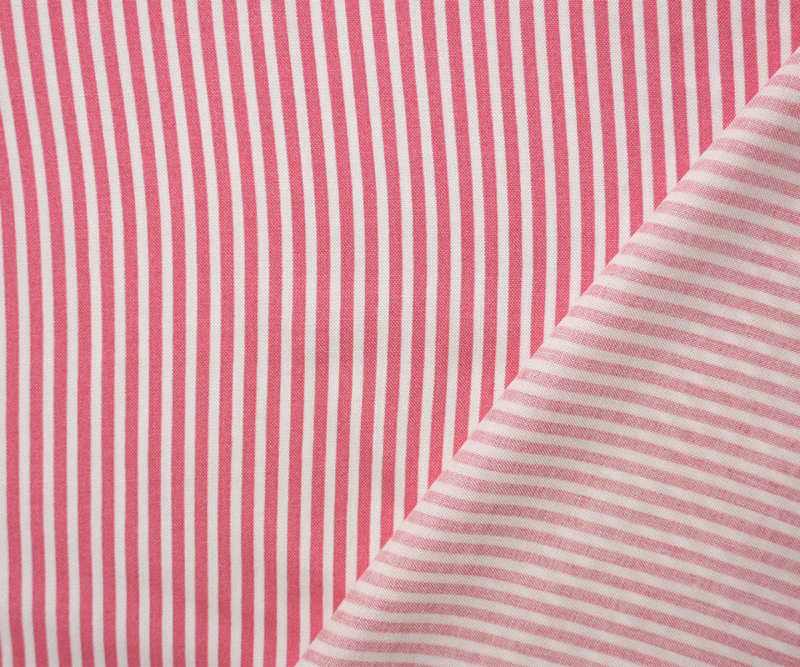 Pink-White Rayon Stripe Challis Woven Fabric - Image 2