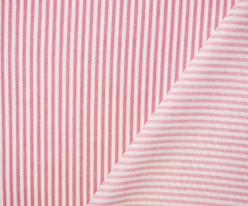 Pink-White Rayon Stripe Printed Challis Woven Fabric - Image 2