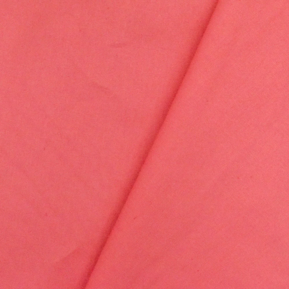 Punch Pink Solid Stretch Cotton Poplin Woven Fabric - Image 4