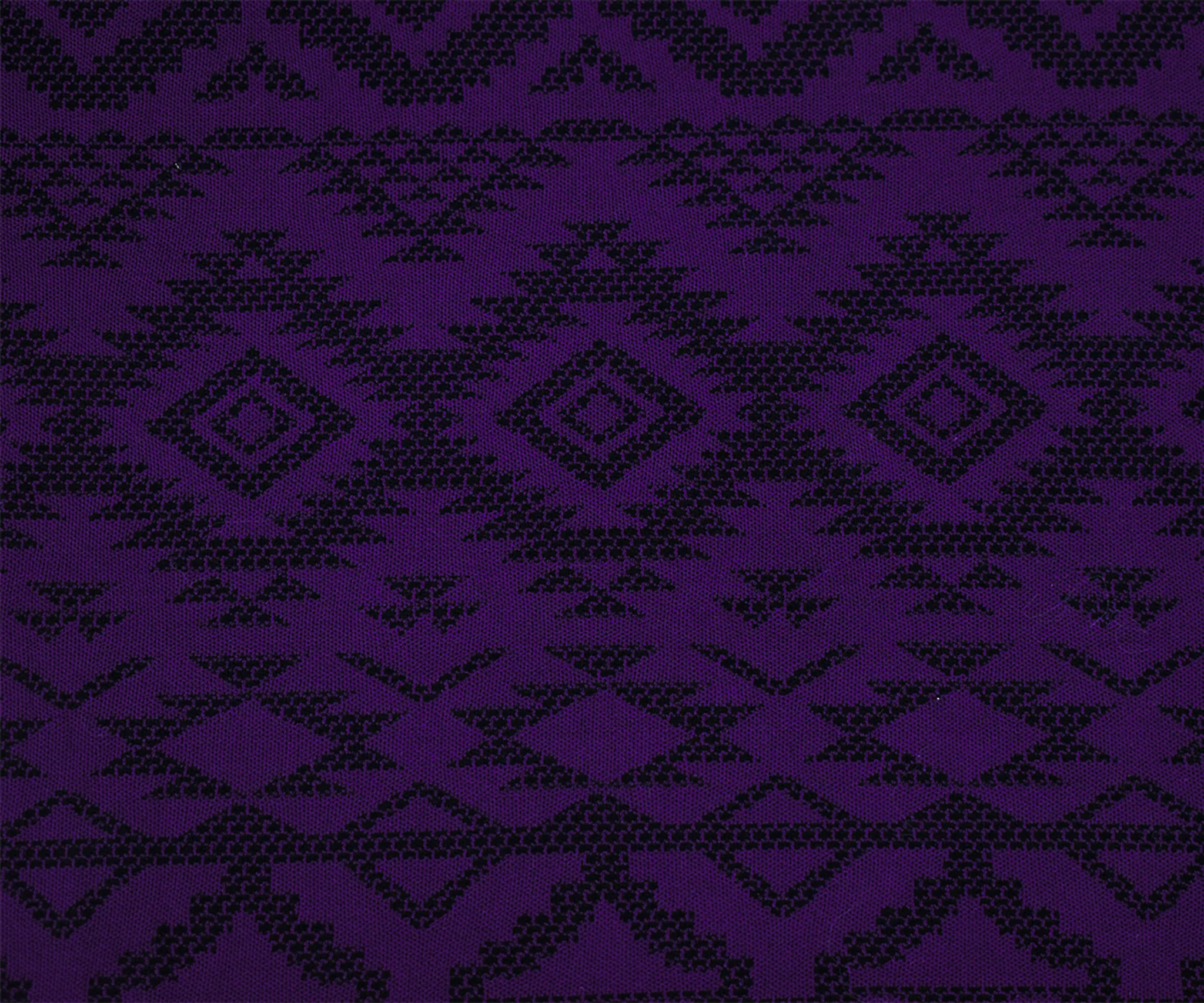 Purple-Black Aztec Pattern Cotton Poly Stretch Jacquard Double Knit Fabric - Image 2