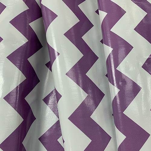 Purple Chevron Oilcloth Fabric - Reorderable - Image 2