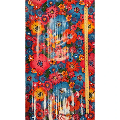 Purple Floral Oilcloth Fabric - Reorderable
