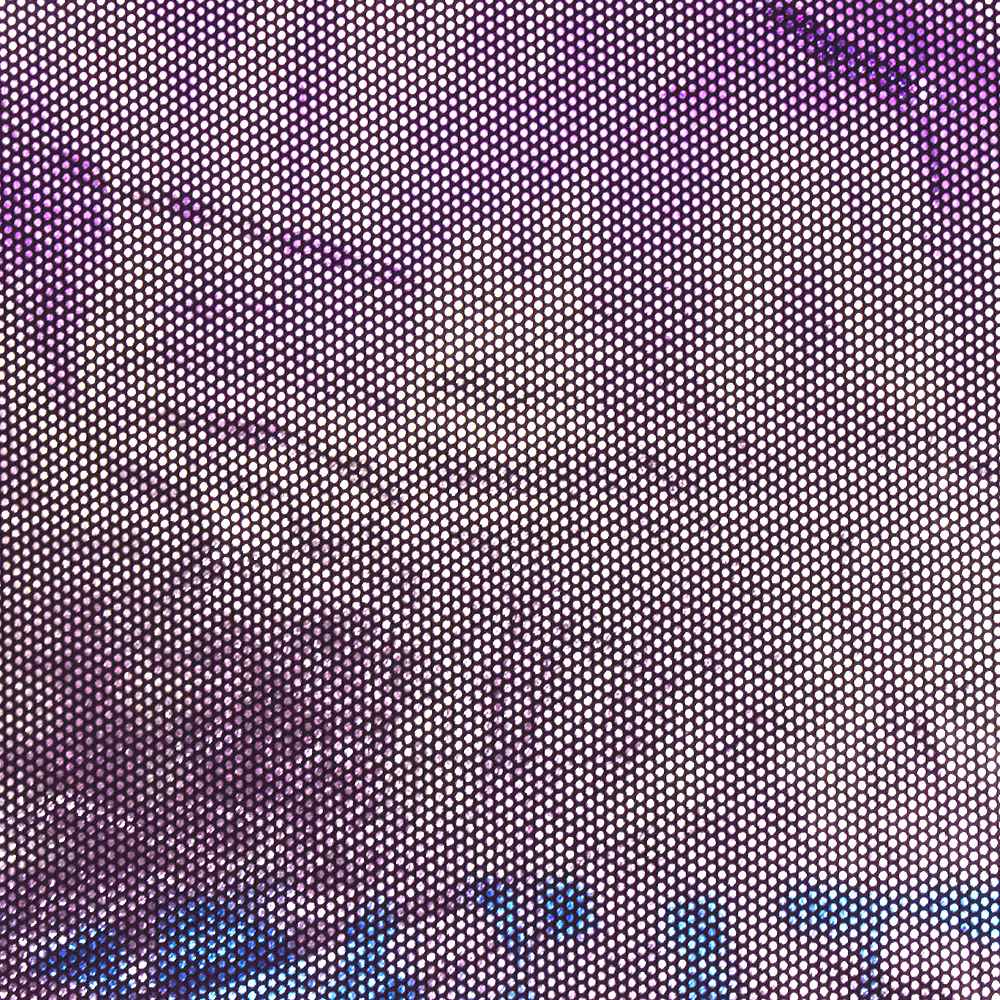 Purple-Multi Hologram Micro Dot Foil Printed Stretch Activewear Fabric - Image 4