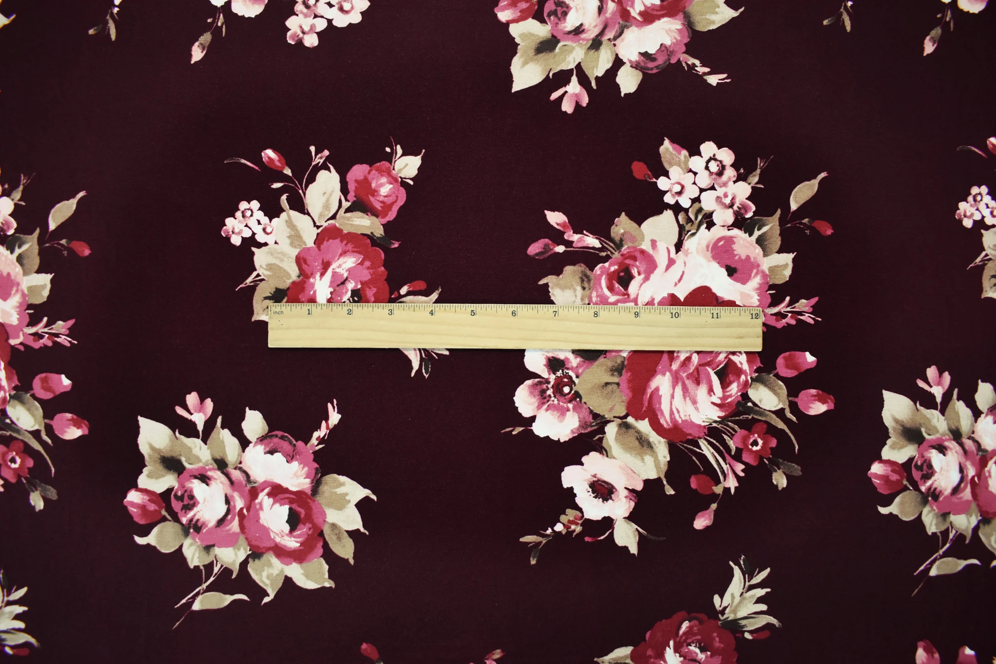 Purple-Multi Rayon Stretch Spandex Floral Printed Jersey Knit Fabric - Image 4