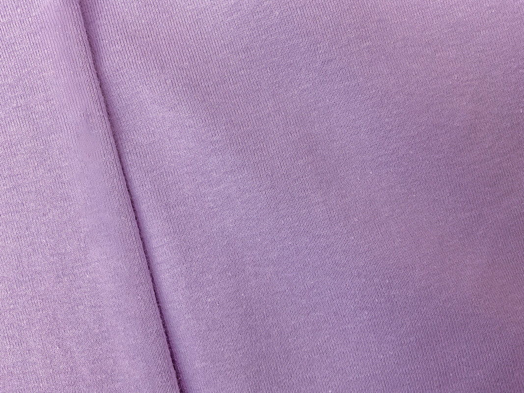 Purple Organic Cotton Solid 1X1 Rib Knit Fabric - Image 2