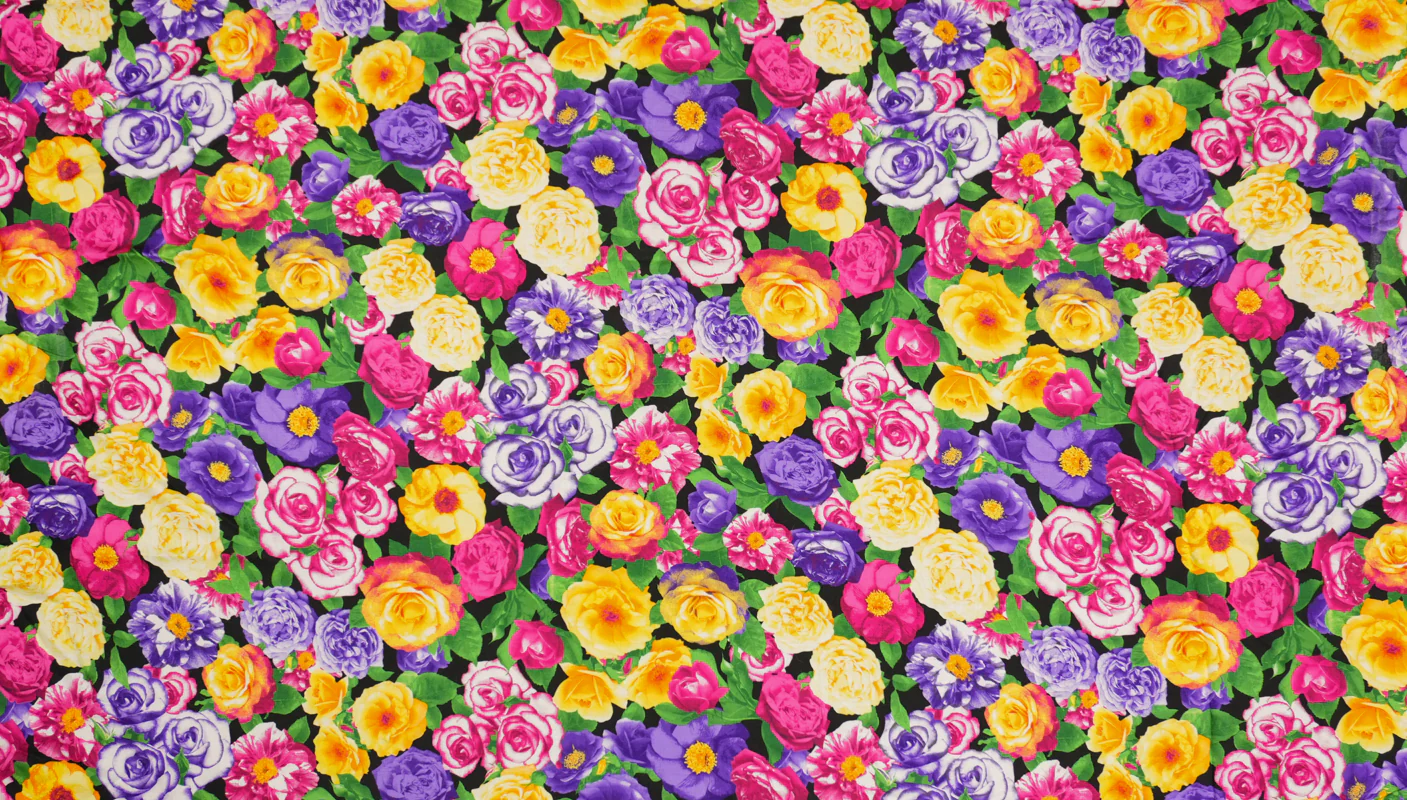 Purple-Pink-Multi Rayon Floral Printed Voile Woven Fabric - Image 2